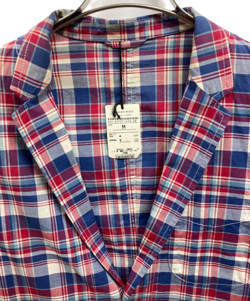 BURBERRY BLACK LABEL（バーバリーブラックレーベル）BURBERRY BLACK LABEL (バーバリーブラックレーベル) チェックテーラードジャケット/BURBERRY BLACK LABEL/BURBERRYジャケット レッド サイズ:Mの古着・服飾アイテム