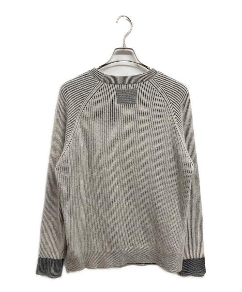 PAUL SMITH（ポールスミス）Paul Smith (ポールスミス) カラーコントラストリブ クルーネックニット グレー サイズ:Lの古着・服飾アイテム