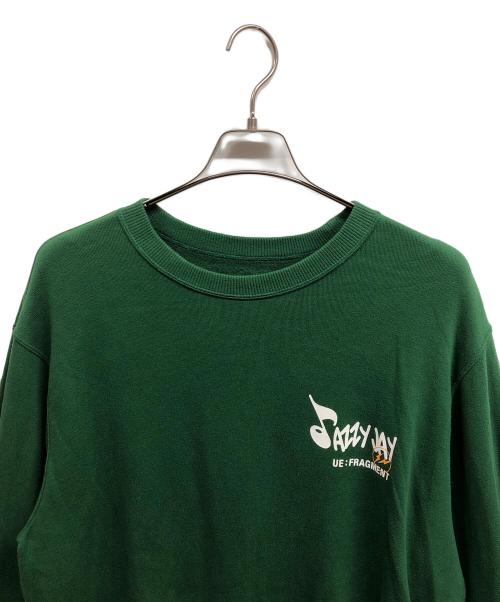 uniform experiment（ユニフォームエクスペリメント）uniform experiment (ユニフォームエクスペリメント) 23ss JAZZY JAY CREWNECK グリーン サイズ:4の古着・服飾アイテム
