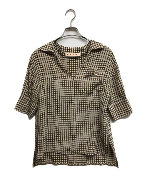MARNI（マルニ）MARNI (マルニ) シルクスキッパーシャツ ベージュ サイズ:38の古着・服飾アイテム