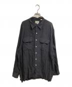 David's Stitchデイビッドステッチ）の古着「レーヨンオープンカラーシャツ」｜ブラック