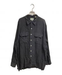 David's Stitch（デイビッドステッチ）の古着「レーヨンオープンカラーシャツ」｜ブラック