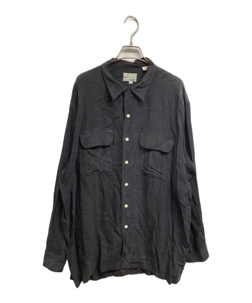 David's Stitch（デイビッドステッチ）David's Stitch (デイビッドステッチ) レーヨンオープンカラーシャツ ブラック サイズ:Lの古着・服飾アイテム