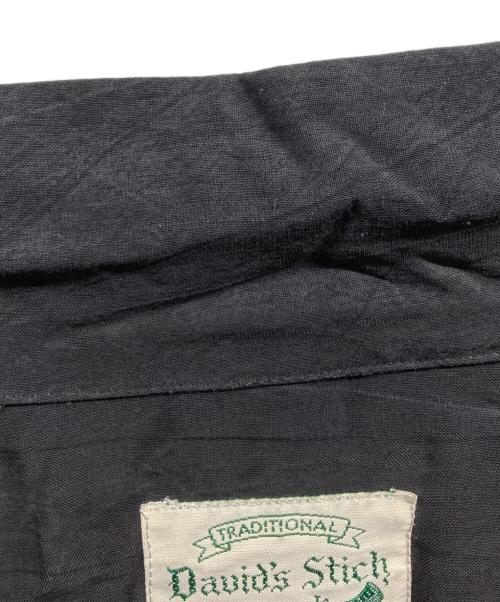 David's Stitch（デイビッドステッチ）David's Stitch (デイビッドステッチ) レーヨンオープンカラーシャツ ブラック サイズ:Lの古着・服飾アイテム
