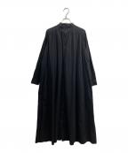 AKTEアクテ）の古着「ボリュームロングシャツワンピース」｜ブラック
