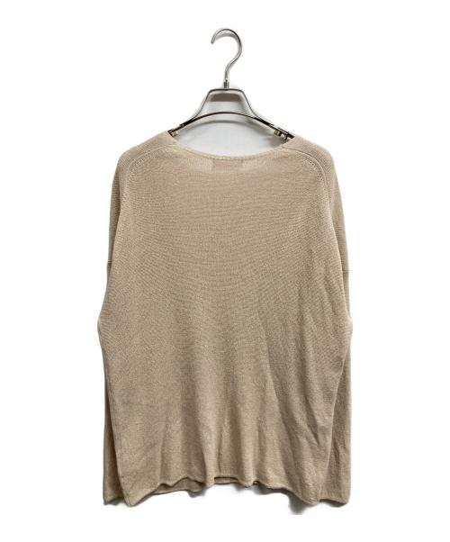 RIVE DROITE（リヴドロワ）RIVE DROITE (リヴドロワ) ペーパーヤーンプランジネックニット ベージュ サイズ:Freeの古着・服飾アイテム