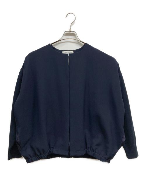 BEARDSLEY（ビアズリー）BEARDSLEY (ビアズリー) 袖ニットハオリ ネイビー サイズ:1の古着・服飾アイテム