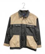 PHAT FARMファットファーム）の古着「切替カバーオール」｜ブラック×ベージュ