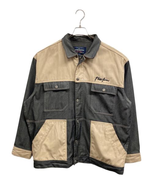 PHAT FARM（ファットファーム）PHAT FARM (ファットファーム) 切替カバーオール ブラック×ベージュ サイズ:XLの古着・服飾アイテム