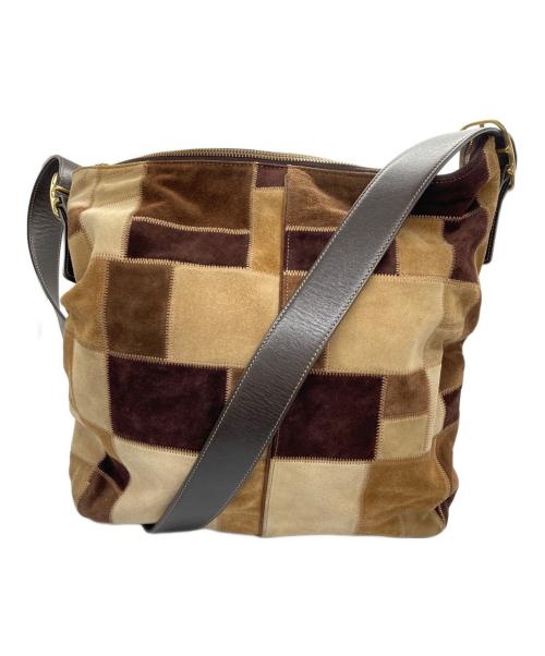 COACH（コーチ）COACH (コーチ) パッチワークショルダーバッグ ブラウンの古着・服飾アイテム