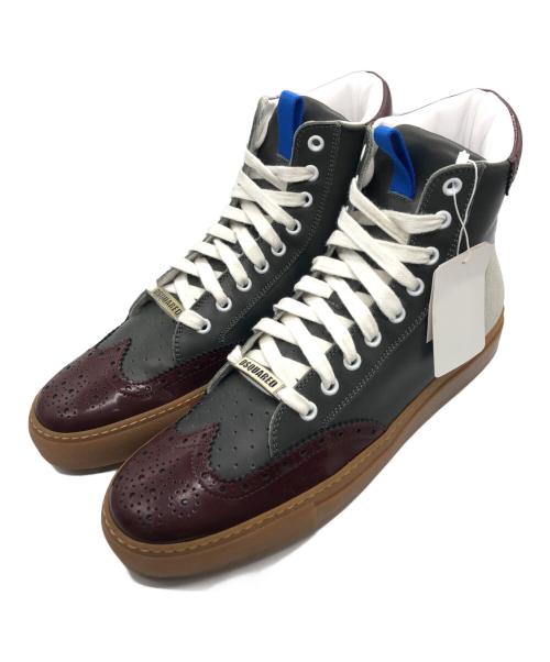 DSQUARED2（ディースクエアード）DSQUARED2 (ディースクエアード) ハイカットスニーカー グレー サイズ:41の古着・服飾アイテム