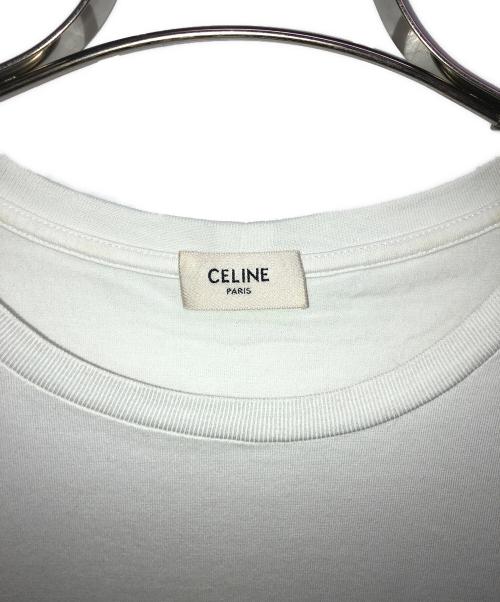 CELINE（セリーヌ）CELINE (セリーヌ) ロゴ クルーネック半袖Tシャツ ホワイト サイズ:Lの古着・服飾アイテム