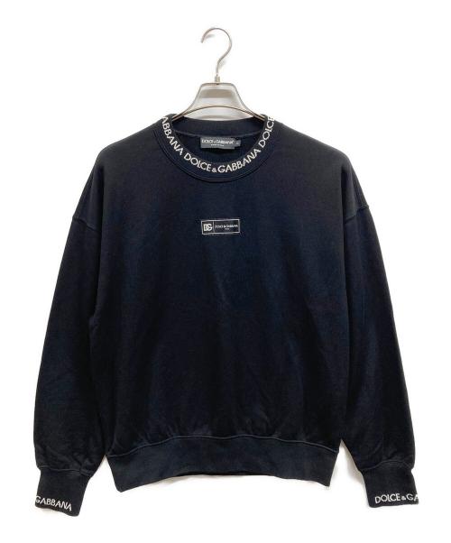 DOLCE & GABBANA（ドルチェ＆ガッバーナ）DOLCE & GABBANA (ドルチェ＆ガッバーナ) ロゴクルーネックスウェットトレーナー ブラック サイズ:Sの古着・服飾アイテム