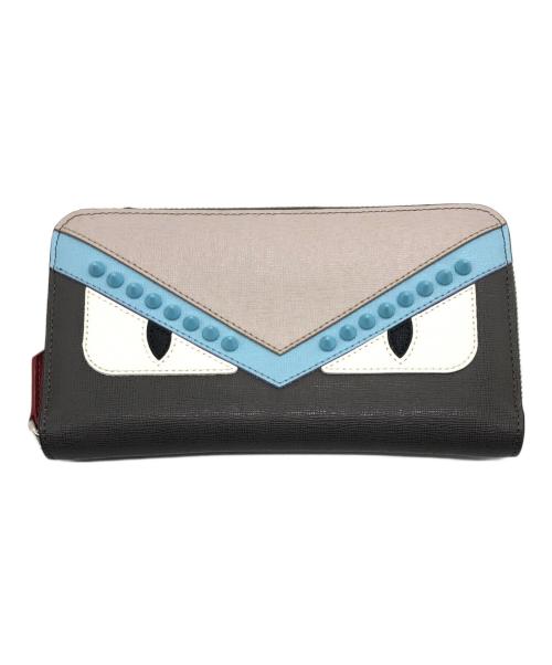 FENDI（フェンディ）FENDI (フェンディ) モンスタースタッズ 長財布 グレーの古着・服飾アイテム