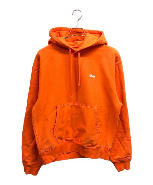 stussy（ステューシー）stussy (ステューシー) Stock Logo Pullover Hoodie オレンジ サイズ:XLの古着・服飾アイテム
