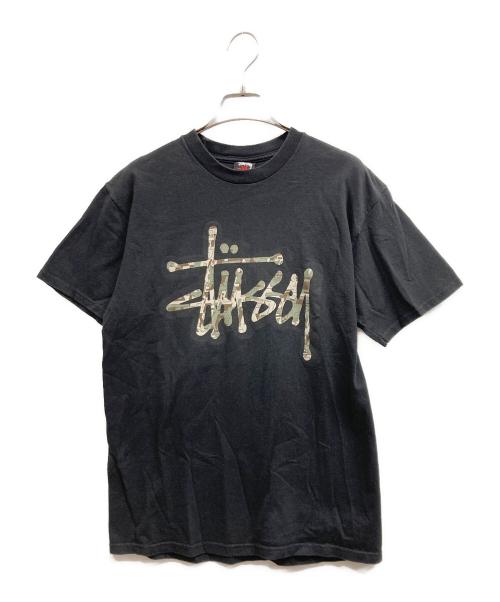 stussy（ステューシー）stussy (ステューシー) 00ＳロゴプリントTシャツ ブラック サイズ:Mの古着・服飾アイテム