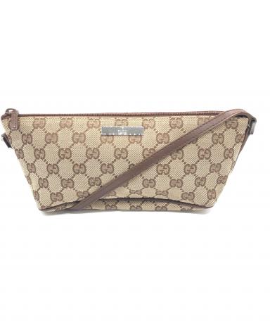 中古・古着通販】GUCCI (グッチ) GGキャンバス レザー ハンドバッグ