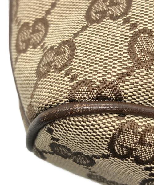 GUCCI（グッチ）GUCCI (グッチ) GGキャンバス レザー ハンドバッグ ベージュの古着・服飾アイテム