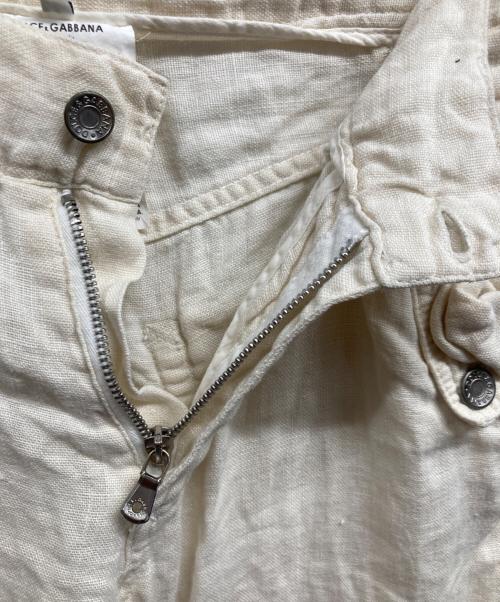 DOLCE & GABBANA（ドルチェ＆ガッバーナ）DOLCE & GABBANA (ドルチェ＆ガッバーナ) 00s リネンフレアパンツ アイボリー サイズ:44の古着・服飾アイテム