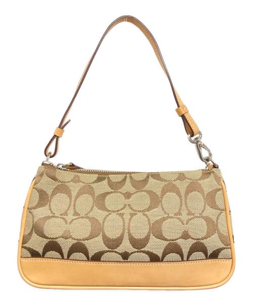 COACH（コーチ）COACH (コーチ) シグネチャー ミニハンドバッグ ベージュの古着・服飾アイテム