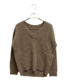 Loungedress（ラウンジドレス）の古着「ヤクVネックニット」｜ブラウン