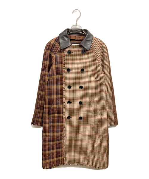 LOVELESS（ラブレス）LOVELESS (ラブレス) チェックブロッキングコート ブラウン サイズ:36の古着・服飾アイテム