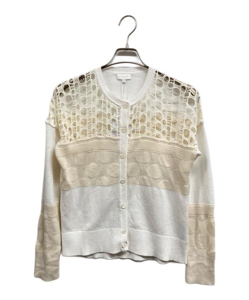 ESCADA SPORT（エスカーダスポート）ESCADA SPORT (エスカーダスポート) コットンクルーネックカーディガン ホワイト サイズ:Sの古着・服飾アイテム