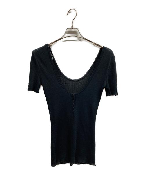 DOLCE & GABBANA（ドルチェ＆ガッバーナ）DOLCE & GABBANA (ドルチェ＆ガッバーナ) コトンシルクカットソー/ドルガバＴシャツ ブラック サイズ:44の古着・服飾アイテム