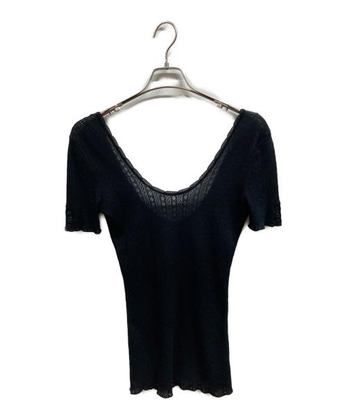 DOLCE & GABBANA（ドルチェ＆ガッバーナ）DOLCE & GABBANA (ドルチェ＆ガッバーナ) コトンシルクカットソー/ドルガバＴシャツ ブラック サイズ:44の古着・服飾アイテム