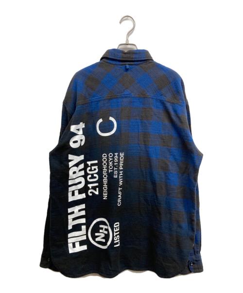 NEIGHBORHOOD（ネイバーフッド）NEIGHBORHOOD (ネイバーフッド) FADE / C-SHIRT. LS ブルー サイズ:Lの古着・服飾アイテム