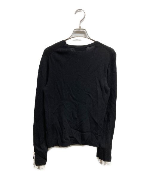 Aveniretoile（アベニールエトワール）Aveniretoile (アベニールエトワール) プリーツカフスパールボタン長袖ニット ブラック サイズ:36の古着・服飾アイテム