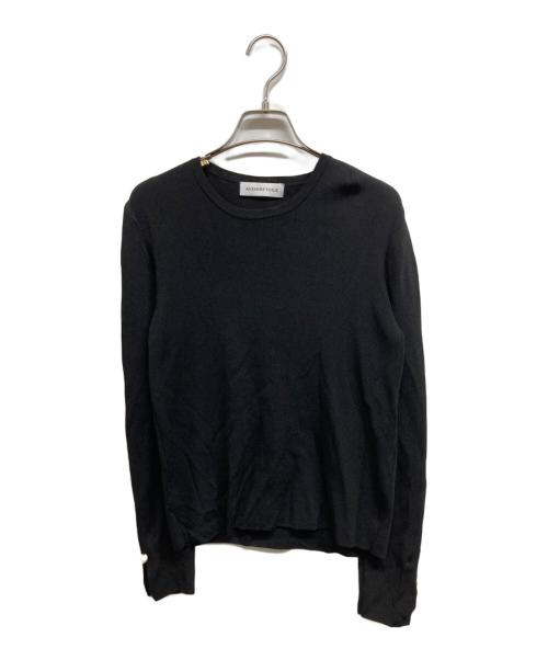 Aveniretoile（アベニールエトワール）Aveniretoile (アベニールエトワール) プリーツカフスパールボタン長袖ニット ブラック サイズ:36の古着・服飾アイテム