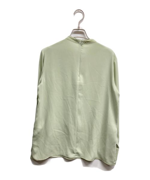 icB（アイシービー）icB (アイシービー) BackSatinAmunzen スカーフタイブラウス グリーン サイズ:XSの古着・服飾アイテム