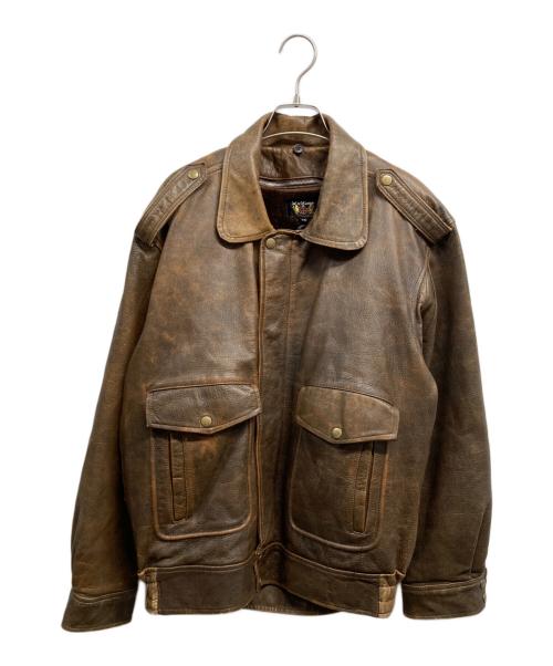 DELUXE（デラックス）Deluxe (デラックス) ライナー付レザージャケット ブラウン サイズ:XLの古着・服飾アイテム