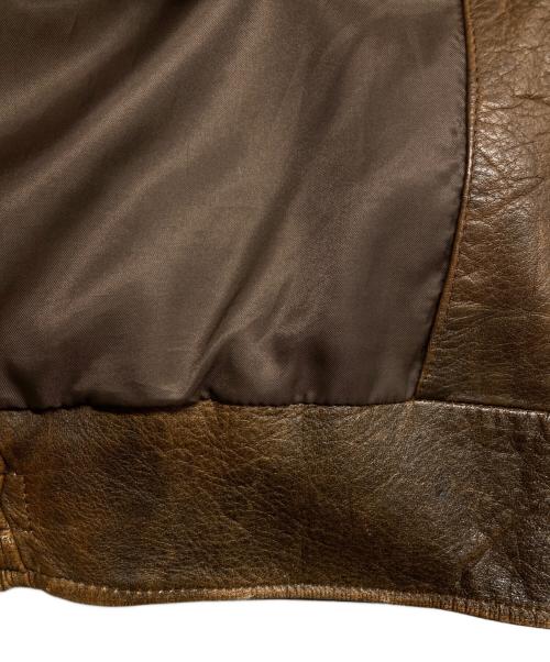 DELUXE（デラックス）Deluxe (デラックス) ライナー付レザージャケット ブラウン サイズ:XLの古着・服飾アイテム