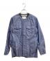 WHITE MOUNTAINEERING（ホワイトマウンテ二アニング）の古着「CHAMBRAY NO COLLAR BIG POCKET SHIRT」｜ネイビー