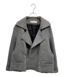GALERIE VIE（ギャルリーヴィー）の古着「ヘリンボーンダブルフェイス コクーンシルエットショートコート」｜グレー