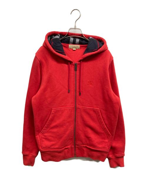 BURBERRY（バーバリー）BURBERRY (バーバリー) ジップパーカー レッド サイズ:Mの古着・服飾アイテム