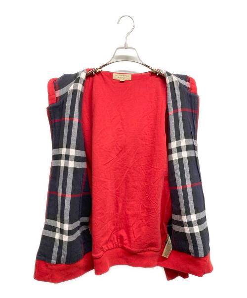 BURBERRY（バーバリー）BURBERRY (バーバリー) ジップパーカー レッド サイズ:Mの古着・服飾アイテム