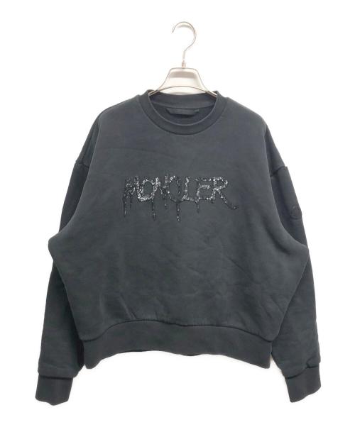 MONCLER（モンクレール）MONCLER (モンクレール) スパンコールロゴスウェット ブラック サイズ:Lの古着・服飾アイテム