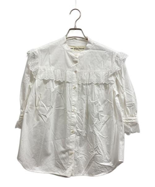 THE SHINZONE（ザ シンゾーン）THE SHINZONE (ザ シンゾーン) コットンフリルブラウス ホワイト サイズ:ＦＲＥＥの古着・服飾アイテム