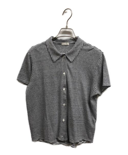 STEVEN ALAN（スティーブンアラン）STEVEN ALAN (スティーブンアラン) ボーダーシャツカーディガン ホワイト×ブラック サイズ:FREEの古着・服飾アイテム