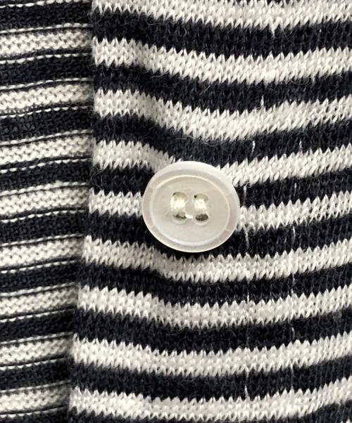STEVEN ALAN（スティーブンアラン）STEVEN ALAN (スティーブンアラン) ボーダーシャツカーディガン ホワイト×ブラック サイズ:FREEの古着・服飾アイテム