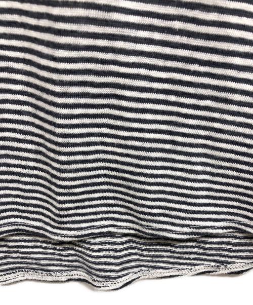 STEVEN ALAN（スティーブンアラン）STEVEN ALAN (スティーブンアラン) ボーダーシャツカーディガン ホワイト×ブラック サイズ:FREEの古着・服飾アイテム
