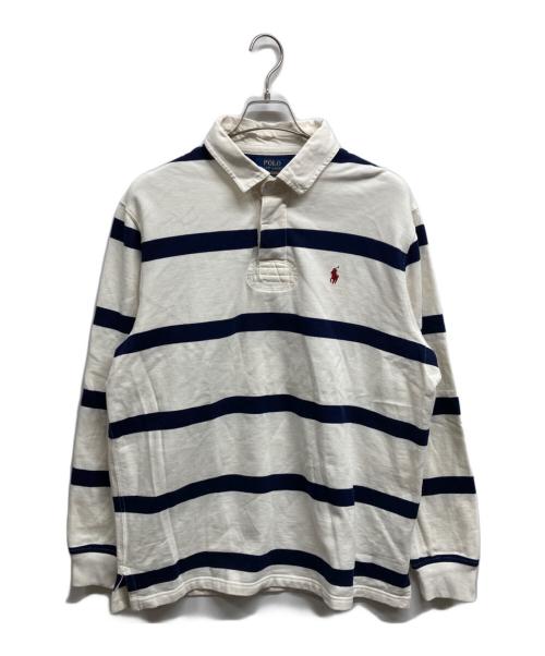 POLO RALPH LAUREN（ポロ・ラルフローレン）POLO RALPH LAUREN (ポロ・ラルフローレン) ラガーシャツ ホワイト×ネイビー サイズ:XLの古着・服飾アイテム