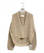 TODAYFULトゥデイフル）の古着「Uneck Hand Knit」｜ベージュ