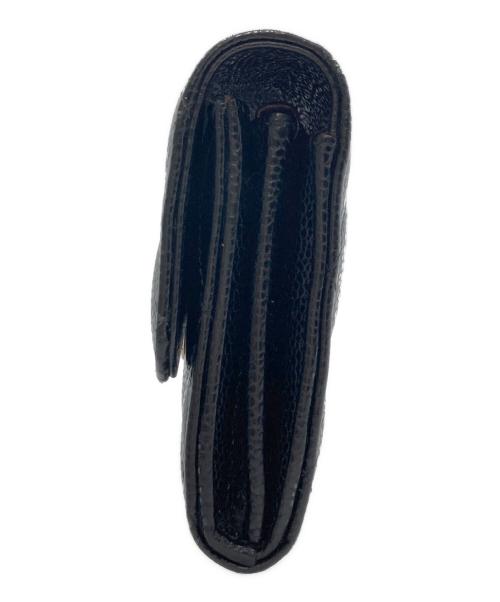 CHANEL（シャネル）CHANEL (シャネル) マトラッセキャビアスキンクラシックロングフラップウォレット ブラックの古着・服飾アイテム
