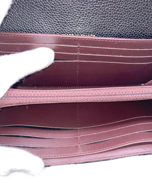 CHANEL（シャネル）CHANEL (シャネル) マトラッセキャビアスキンクラシックロングフラップウォレット ブラックの古着・服飾アイテム