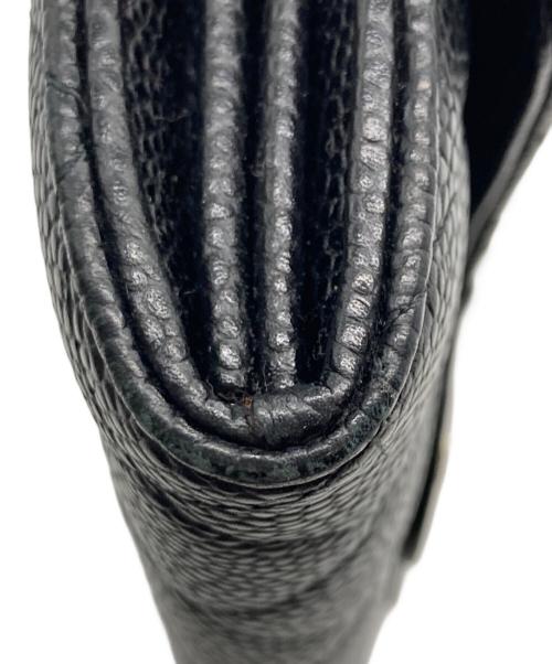 CHANEL（シャネル）CHANEL (シャネル) マトラッセキャビアスキンクラシックロングフラップウォレット ブラックの古着・服飾アイテム