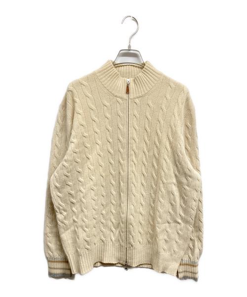 BRUNELLO CUCINELLI（ブルネロクチネリ）BRUNELLO CUCINELLI (ブルネロクチネリ) ドライバーズニット アイボリー サイズ:52の古着・服飾アイテム